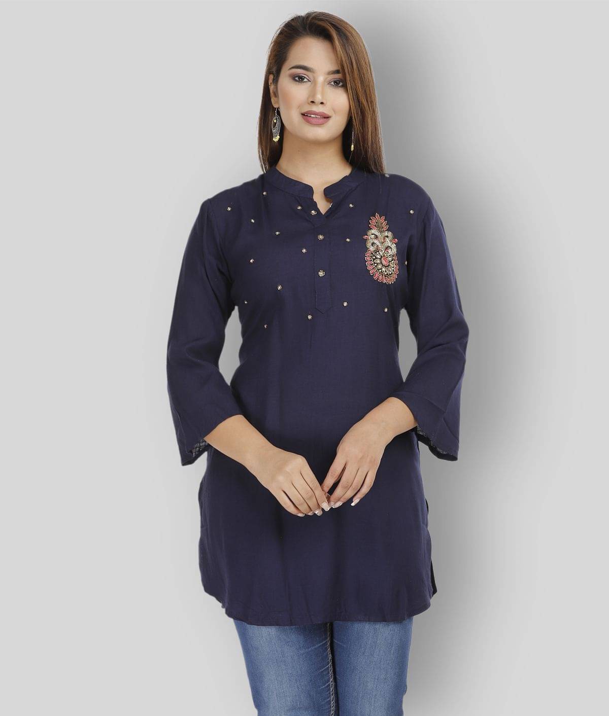 Rayon Short Kurti For Women (Pack of 1) Rayon Short Kurti For Women (Pack of 1)