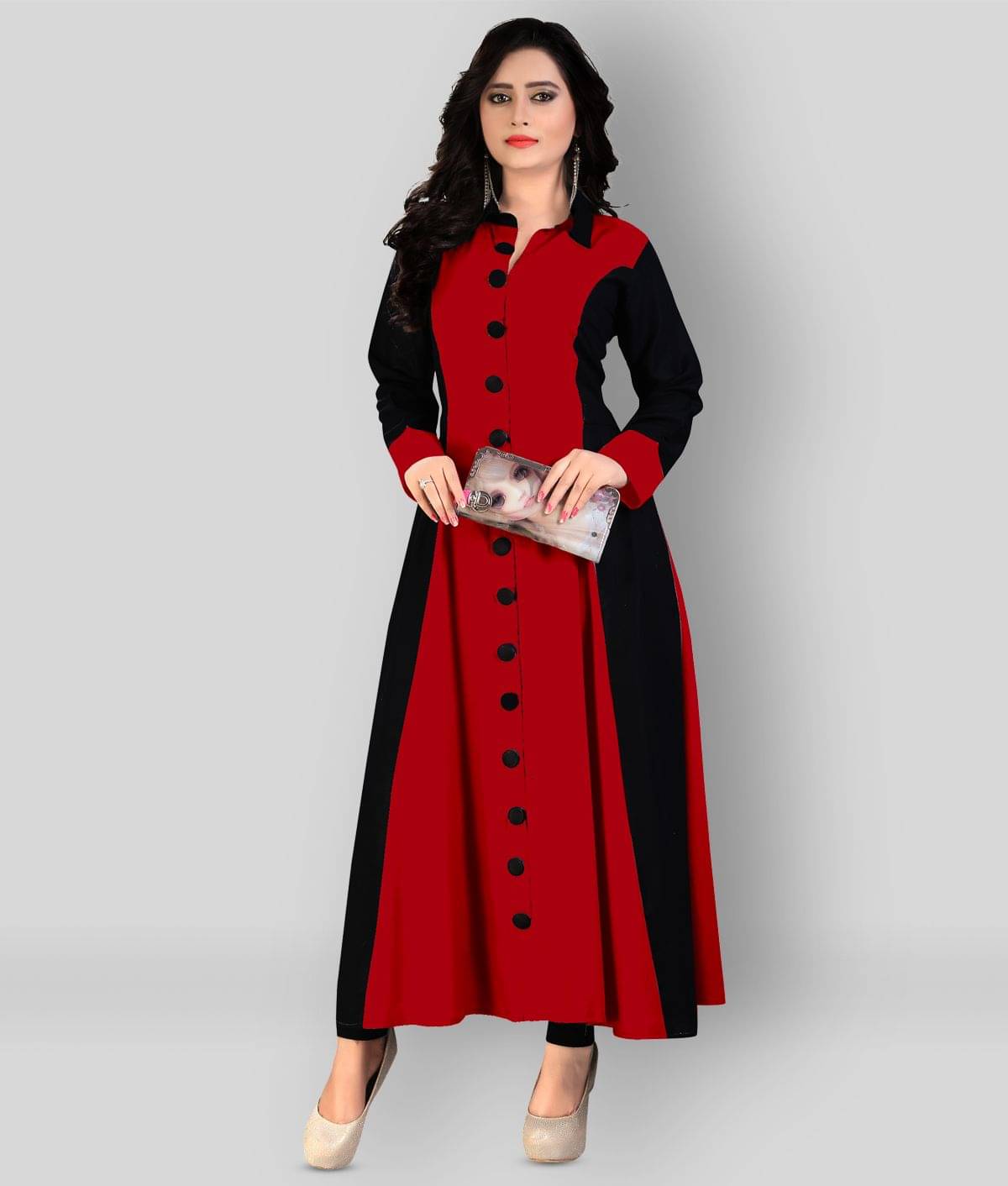 Madhuram Textiles - Multicolor Rayon Women's Flared Kurti ( Pack of 1 ) Madhuram Textiles - Multicolor Rayon Women's Flared Kurti ( Pack of 1 )