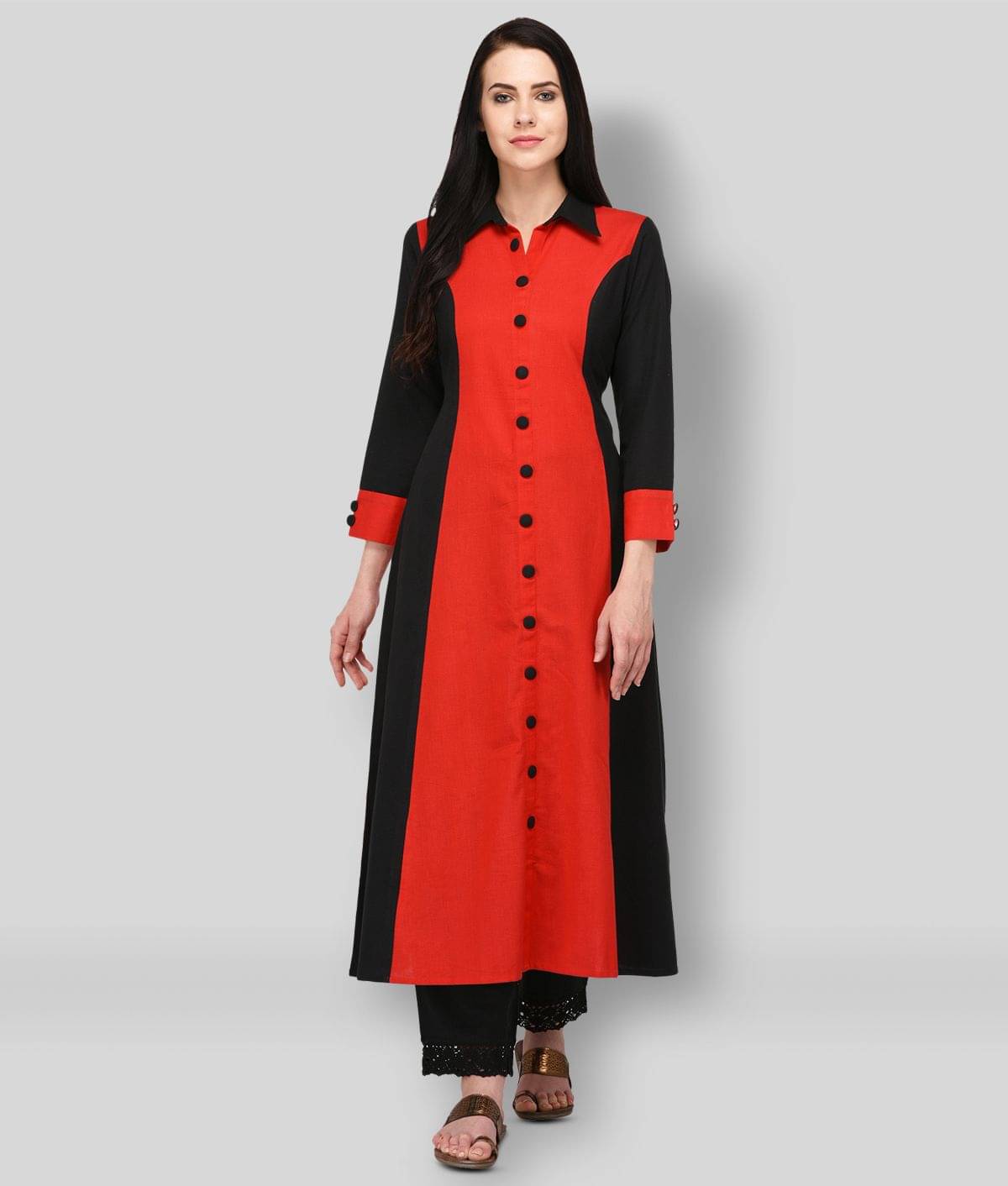     			Pistaa - Multicolor Cotton Blend Women's A-line Kurti ( Pack of 1 )