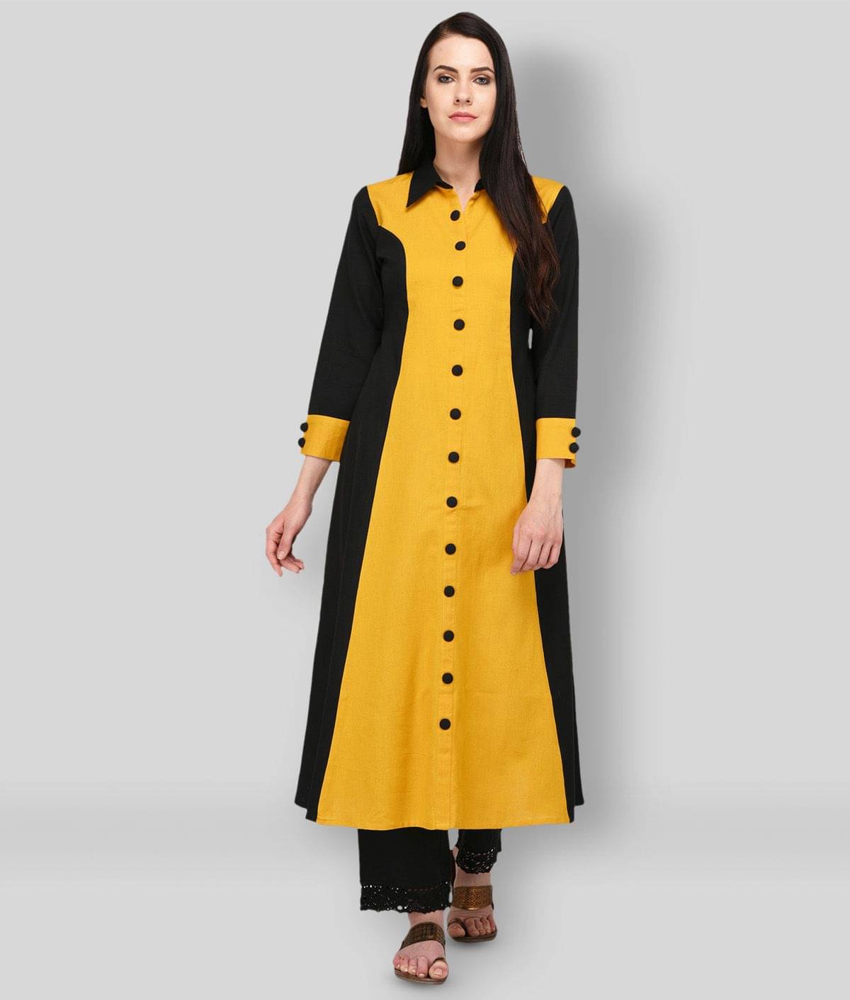 Pistaa - Multicolor Cotton Blend Women's Flared Kurti ( Pack of 1 )     			Pistaa - Multicolor Cotton Blend Women's Flared Kurti ( Pack of 1 )
