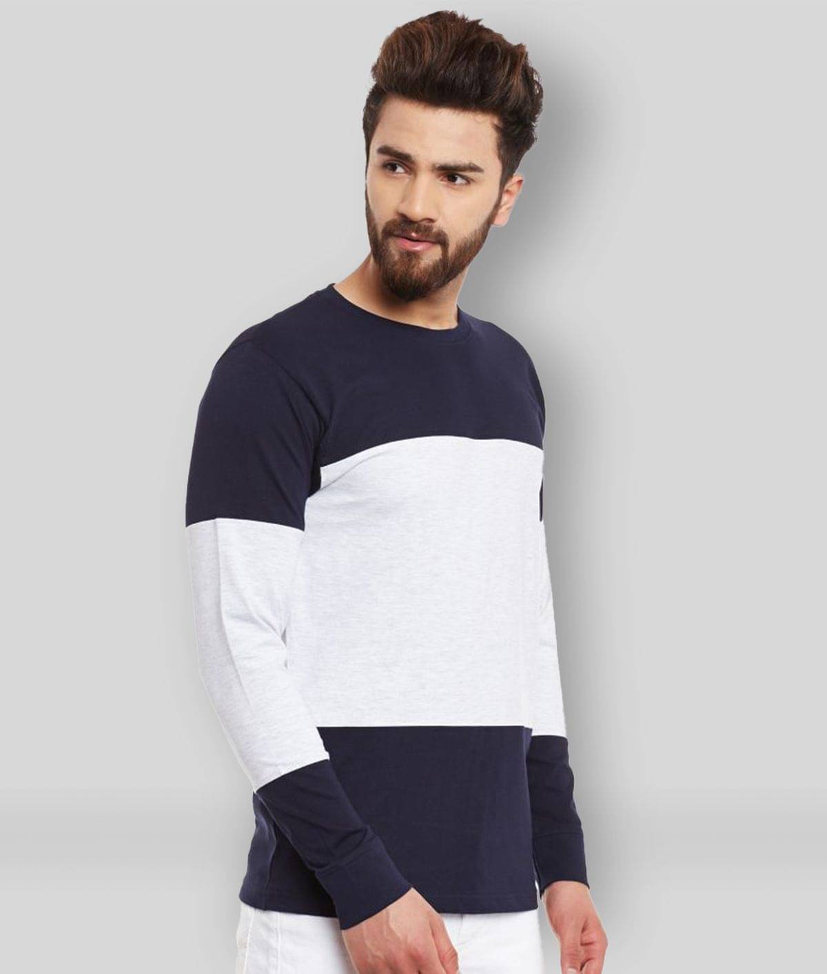     			The Dry State - Blue Cotton Slim Fit Men's T-Shirt ( Pack of 1 )