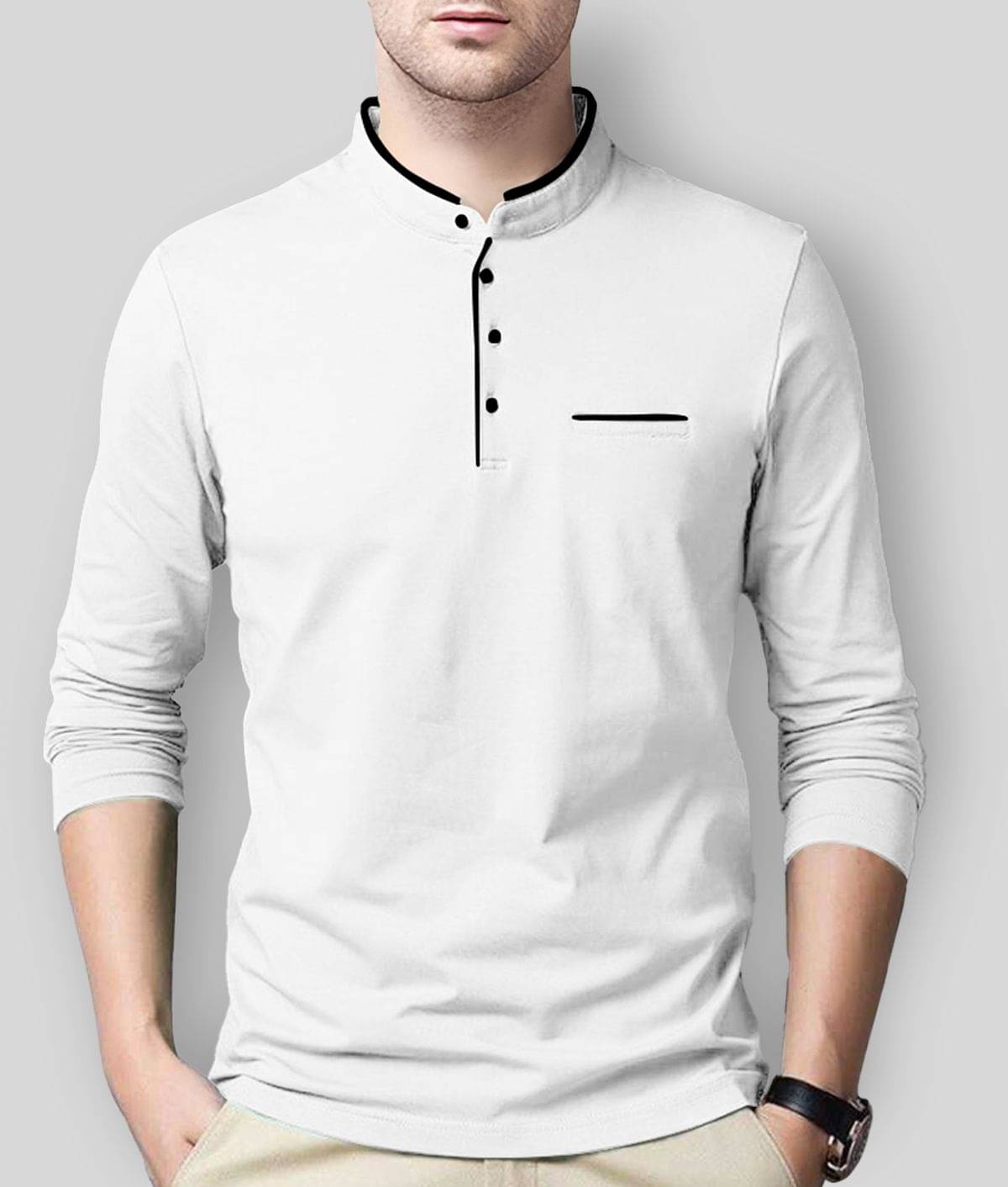 AUSK Pack of 1 Cotton Blend Regular Fit Men's T-Shirt ( White ) AUSK Pack of 1 Cotton Blend Regular Fit Men's T-Shirt ( White )