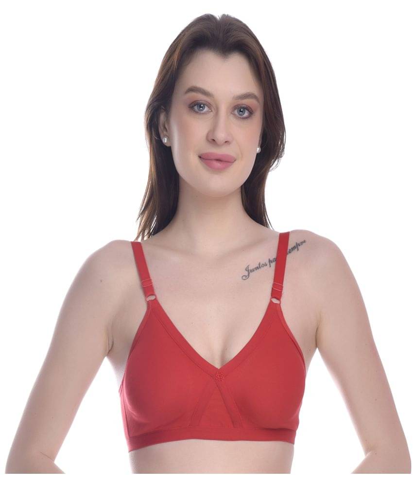 Elina 100% Cotton Non Padded Women's T-Shirt Bra ( Red )     			Elina 100% Cotton Non Padded Women's T-Shirt Bra ( Red )