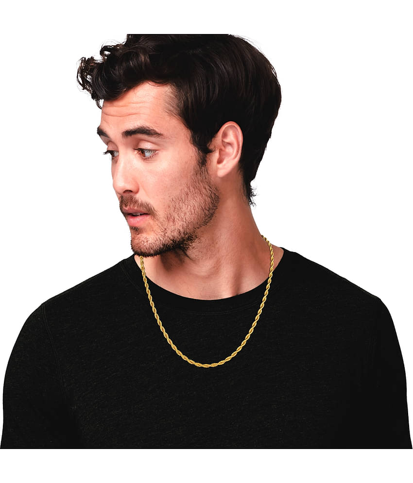 Fashion Frill Gold Plated Chain Necklace For Men Boys s Jewelry Elegant Design Jwellery Gift