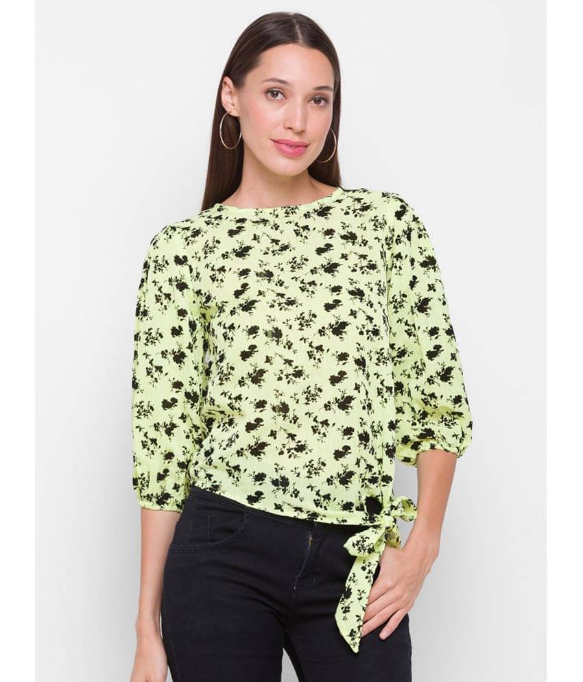     			Globus - Yellow Polyester Women's Knot Front Top ( Pack of 1 )