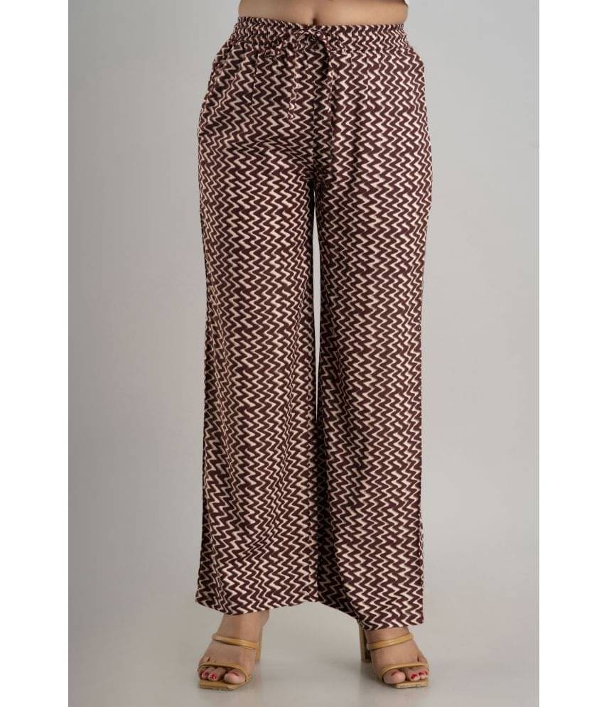     			MAUKA - Brown Rayon Straight Women's Palazzos ( Pack of 1 )