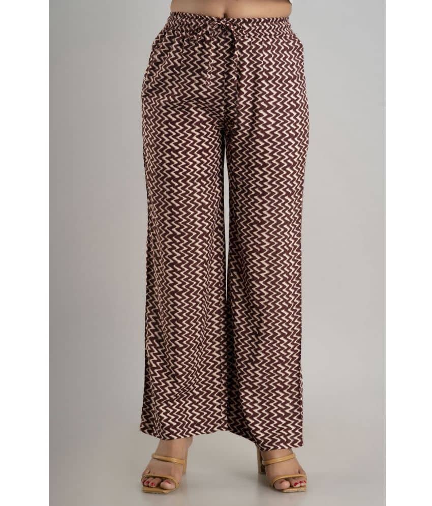 MAUKA - Brown Rayon Straight Women's Palazzos ( Pack of 1 )