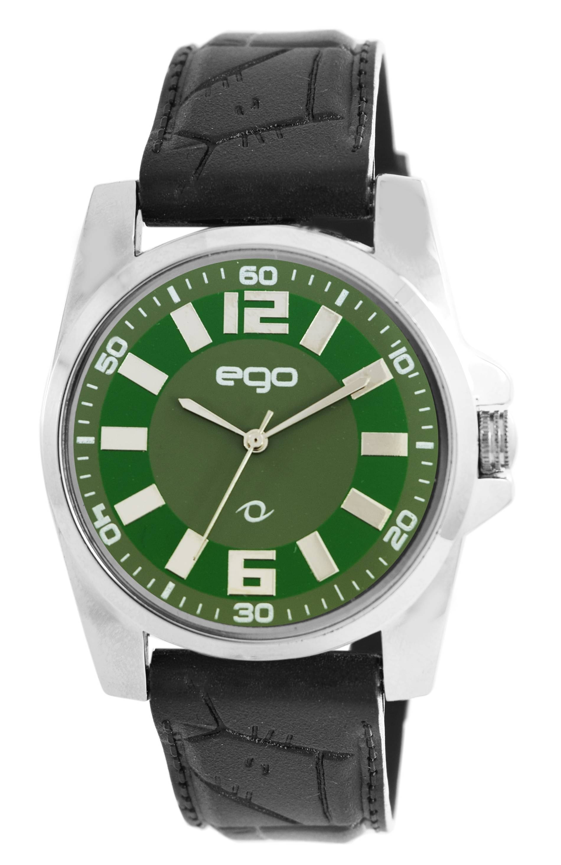     			Ego By Maxima - Black PU Analog Men's Watch