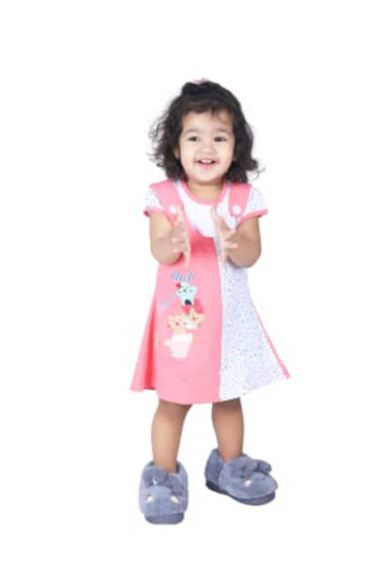 NammaBaby Pack of 1 Baby Girls Cotton Blend Frock ( Pink )