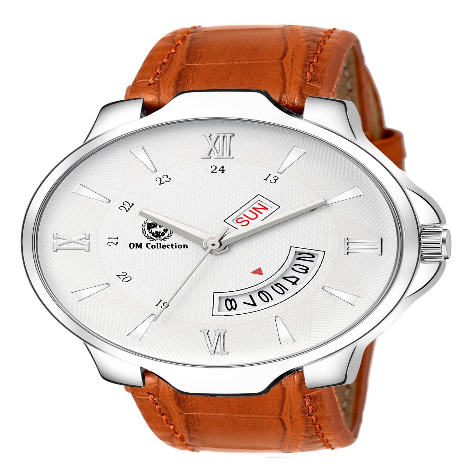     			Om Collection - Brown Leather Analog Men's Watch