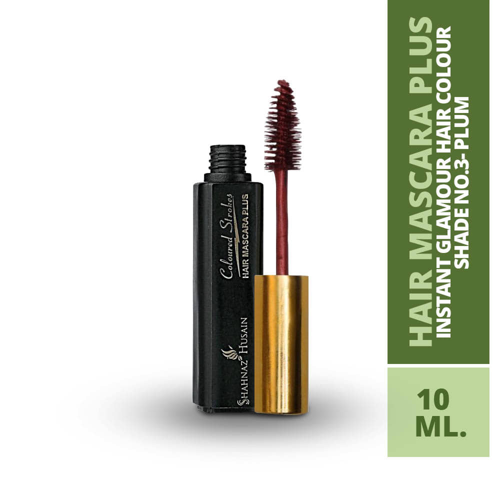 Shahnaz Husain Hair Mascara Plus - Instant Glamour Hair Colour - 10ml/ Shade No.3- Plum - Makeup - Eyes | Buy online on ZillyBuy