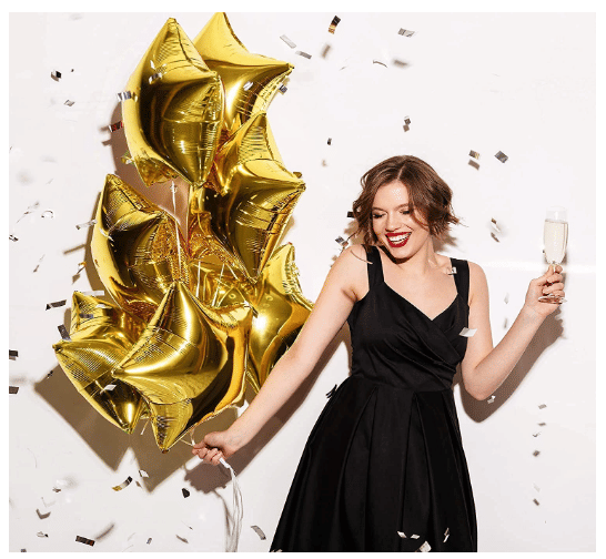     			Shopyo Twinkling star shape foil Balloon ( Golden) Star Shape Foil Balloons Birthday Decoration Items