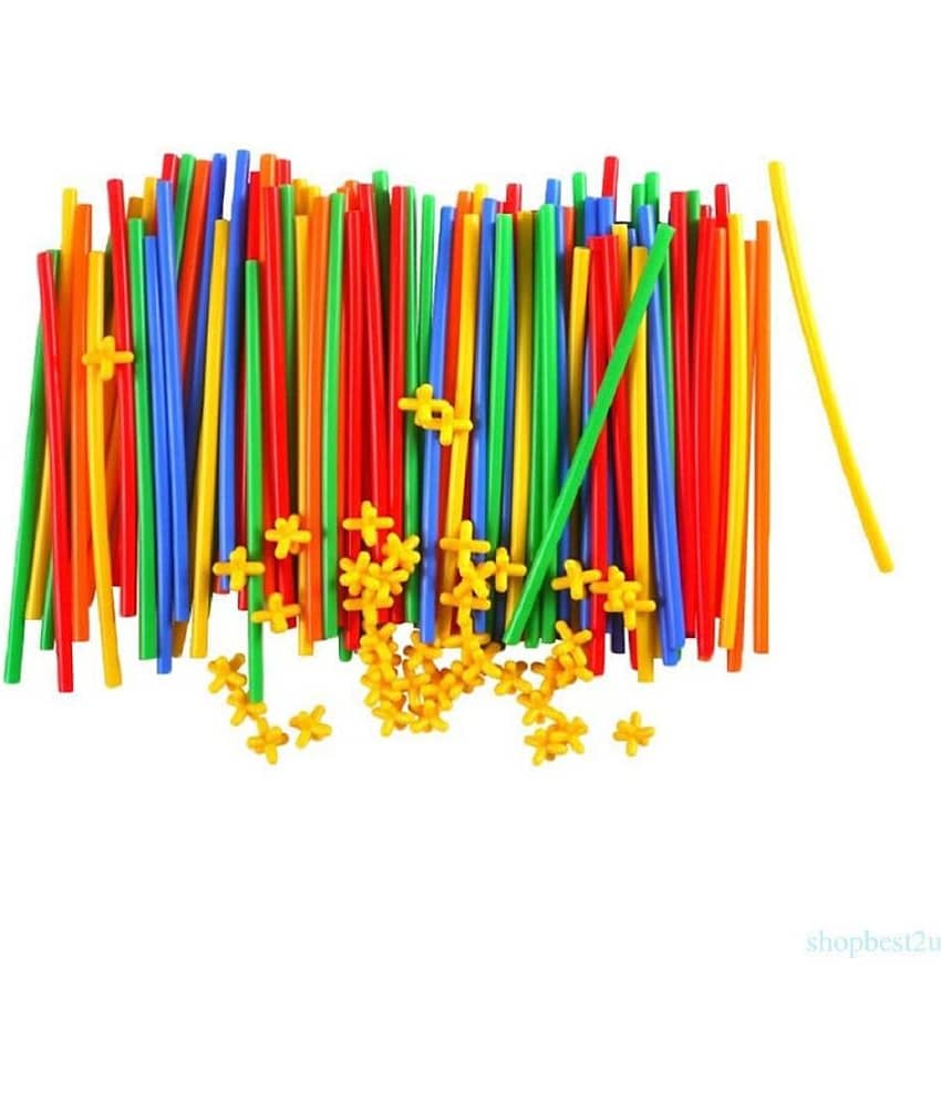 Villy Plastic Brick Set 4D Space Children Intelligence Plastic Pipe Blocks Building Toys Straws(50pcs) and connectors(50pcs) (4D Bricks) - Toys and Games | Buy online on ZillyBuy
