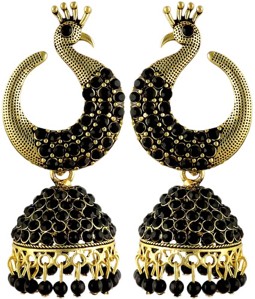 FASHION FRILL - Black Jhumki ( Pack of 1 ) - Earrings | Buy online on ZillyBuy