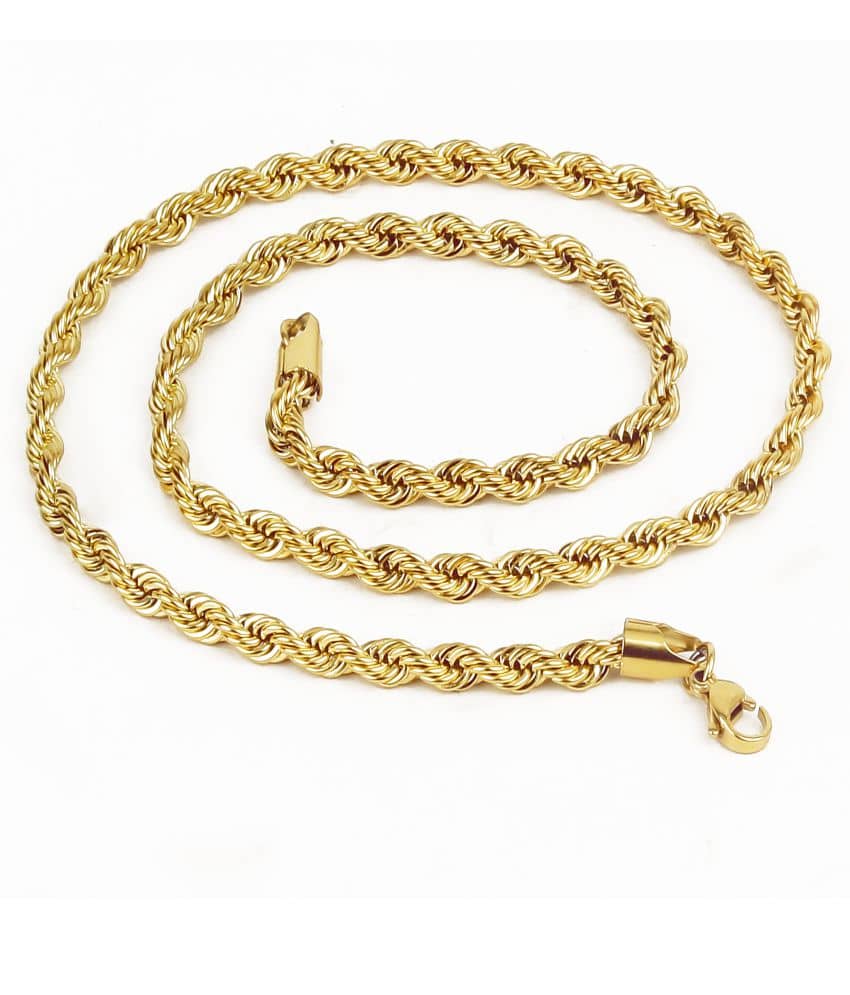 FASHION FRILL Gold Plated Chain ( Set of 1 )
