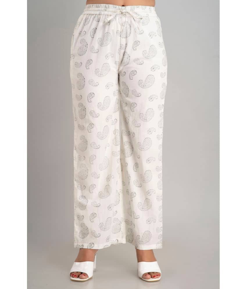 MAUKA - White Rayon Straight Women's Palazzos ( Pack of 1 ) - Palazzos | Buy online on ZillyBuy
