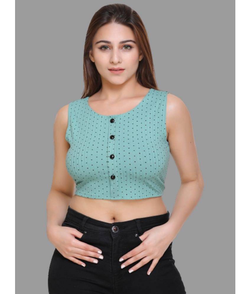     			RF RAVES Women's Cotton Crop Top ( Green )