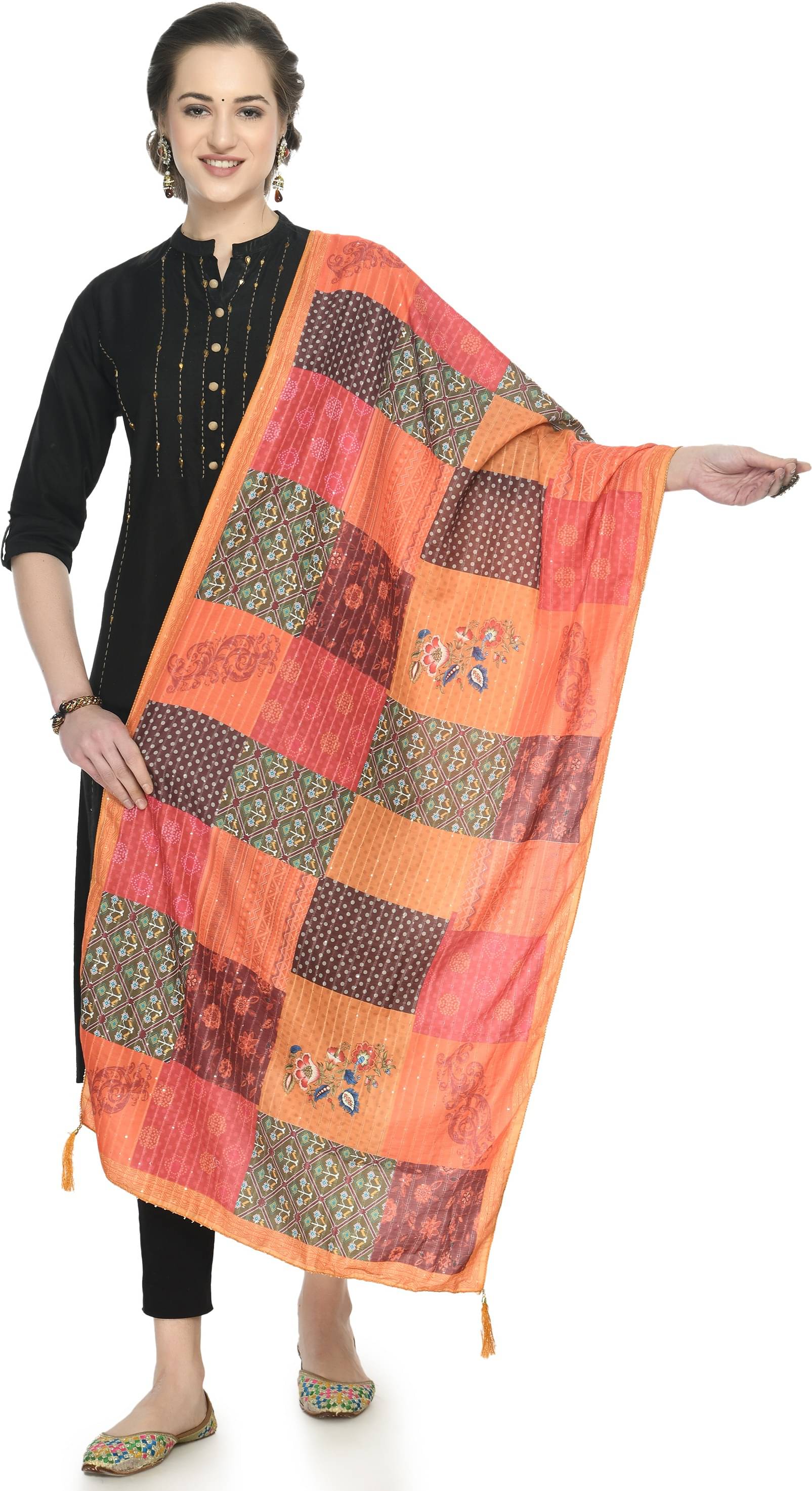     			A R Silk - Multicolor Cotton Blend Women's Dupatta - ( Pack of 1 )