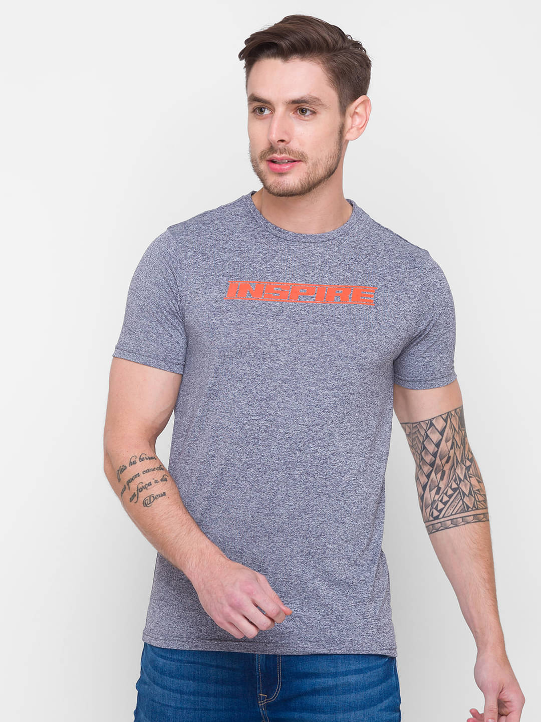 Globus - Light Grey Polyester Regular Fit Men's T-Shirt ( Pack of 1 ) Globus - Light Grey Polyester Regular Fit Men's T-Shirt ( Pack of 1 )