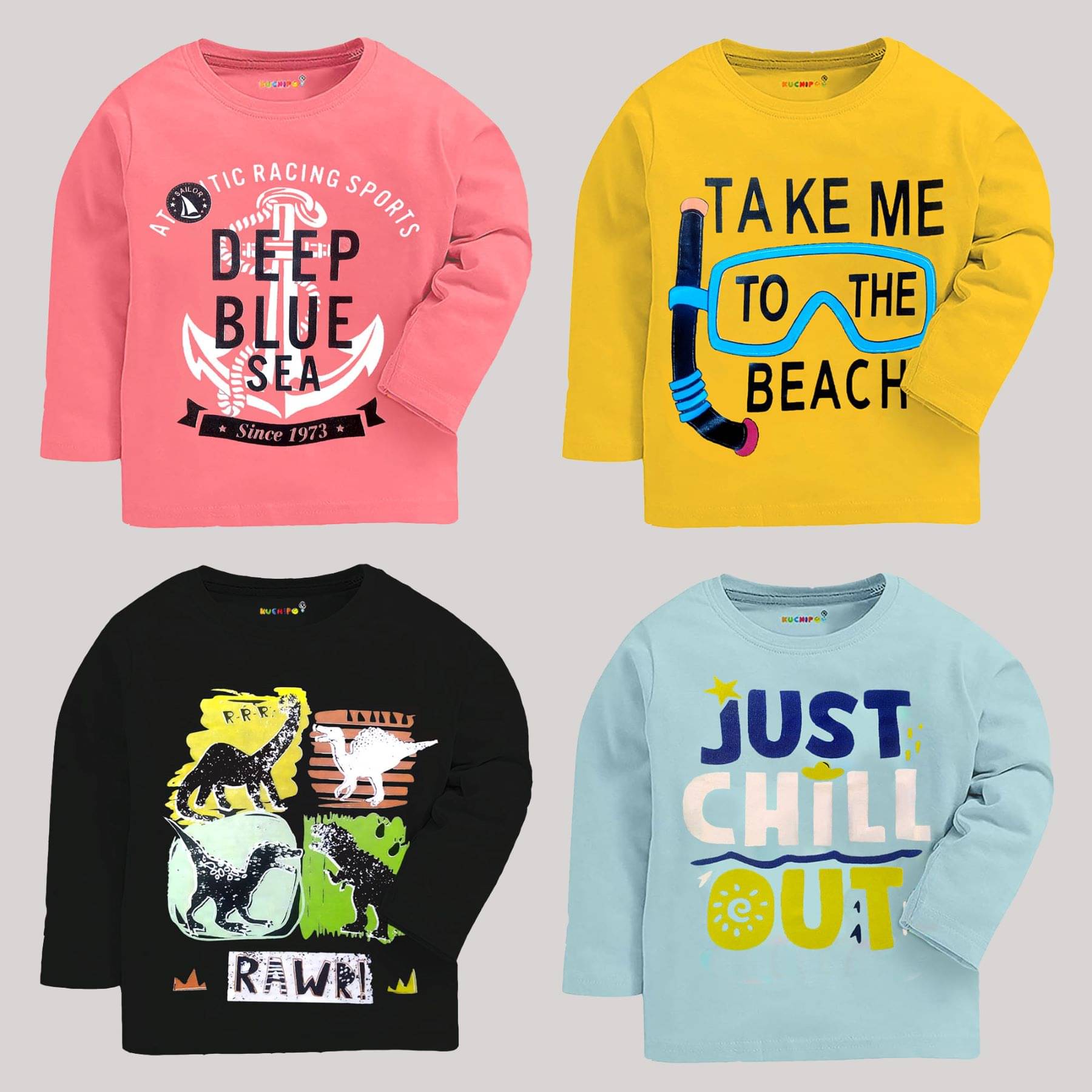     			Kuchipoo Pack of 4 Boys Cotton Blend T-Shirt ( Multicolor1 )