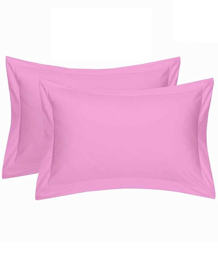 MAHALUXMI COLLECTION - Pack of 2 Microfibre Solid Standard Size Pillow Cover ( 68.58 cm(27) x 43.18 cm(17) ) - Pink MAHALUXMI COLLECTION - Pack of 2 Microfibre Solid Standard Size Pillow Cover ( 68.58 cm(27) x 43.18 cm(17) ) - Pink