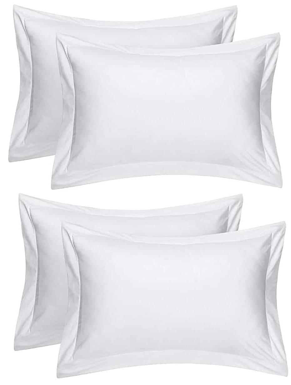     			MAHALUXMI COLLECTION Pack of 4 White Pillow Cover
