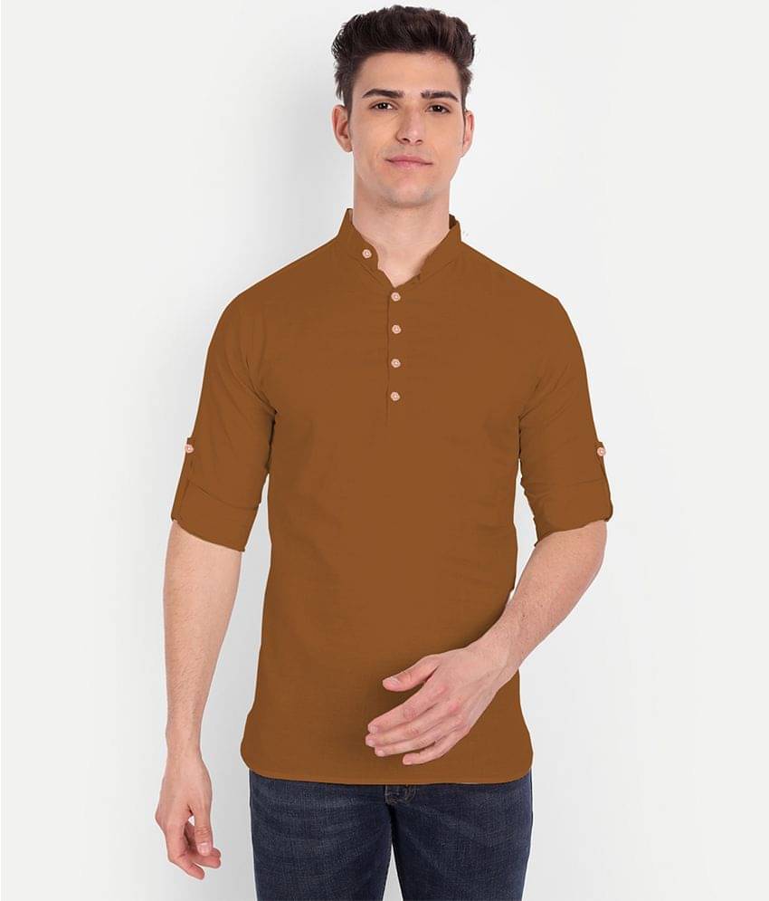 Vida Loca - Coffee Cotton Slim Fit Men's Casual Shirt ( Pack of 1 ) Vida Loca - Coffee Cotton Slim Fit Men's Casual Shirt ( Pack of 1 )