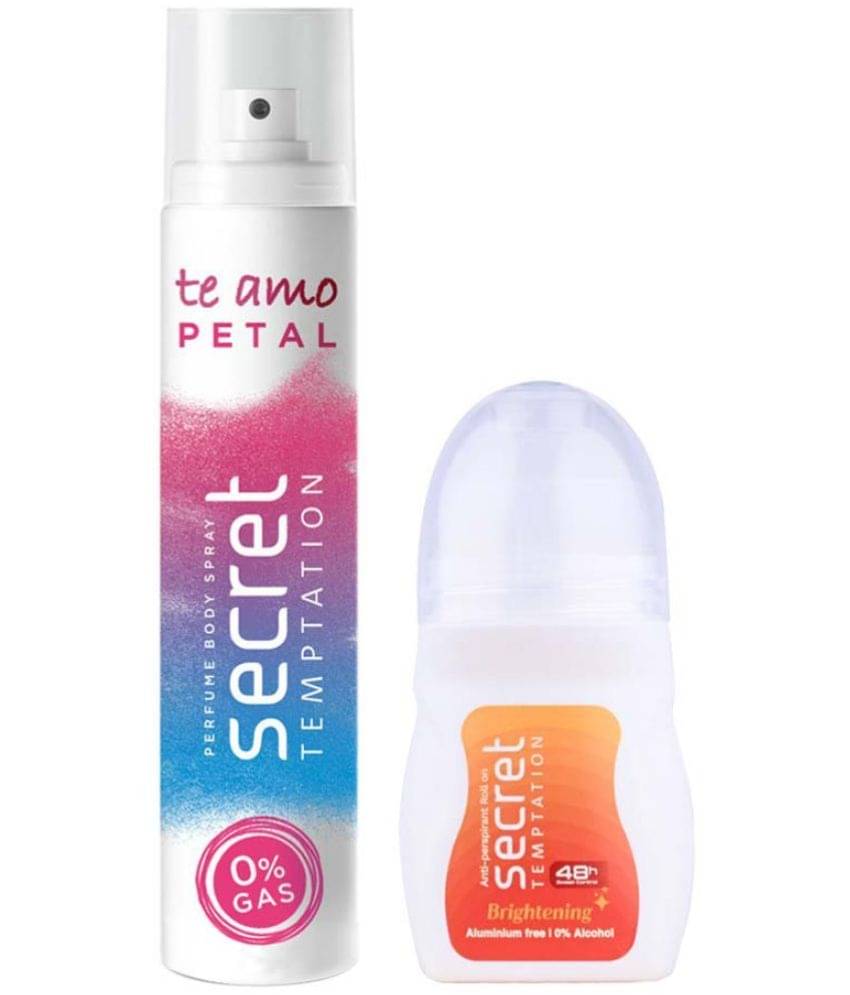     			secret temptation Brightening Roll-on 50ml & Petal Body Spary 120ml, Combo Pack of 2 for Women