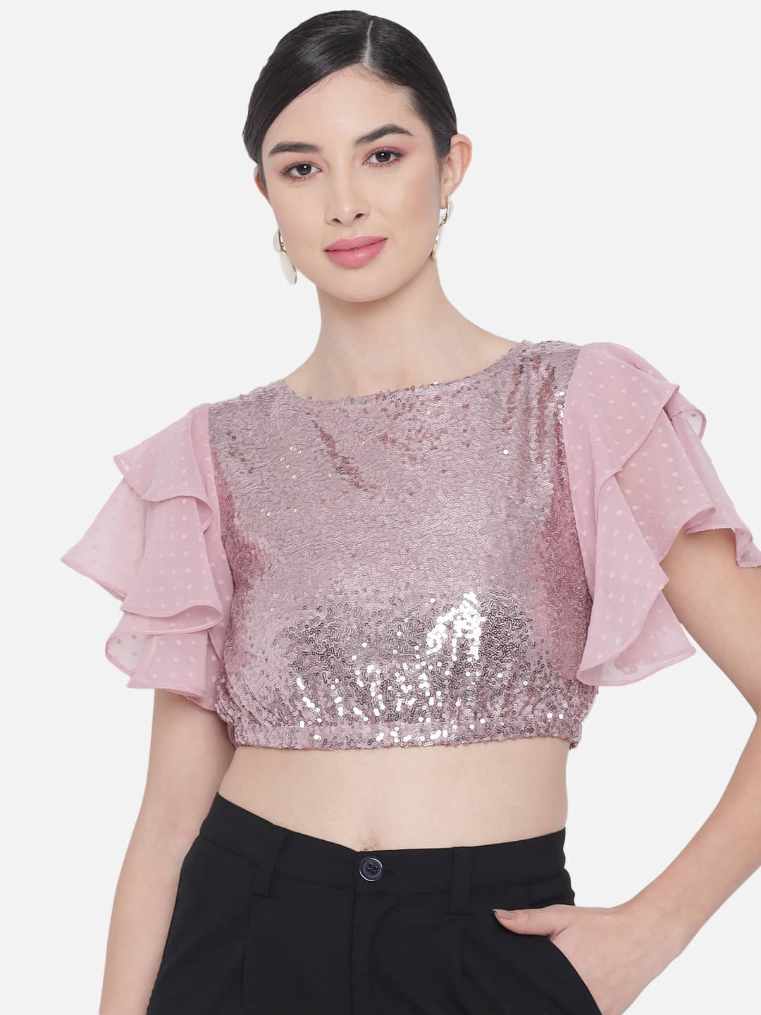 ALL WAYS YOU Women's Polyester Crop Top ( Pink )
