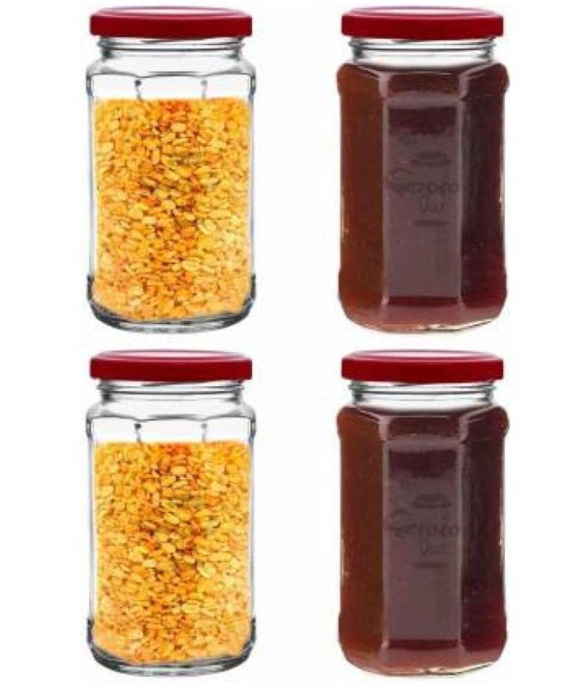     			CROCO JAR - Transparent Glass Food Container ( Pack of 6 )
