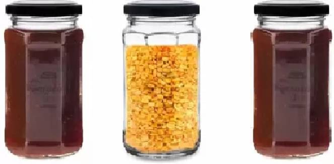     			Croco Glass Transparent Pickle Container ( Set of 3 )