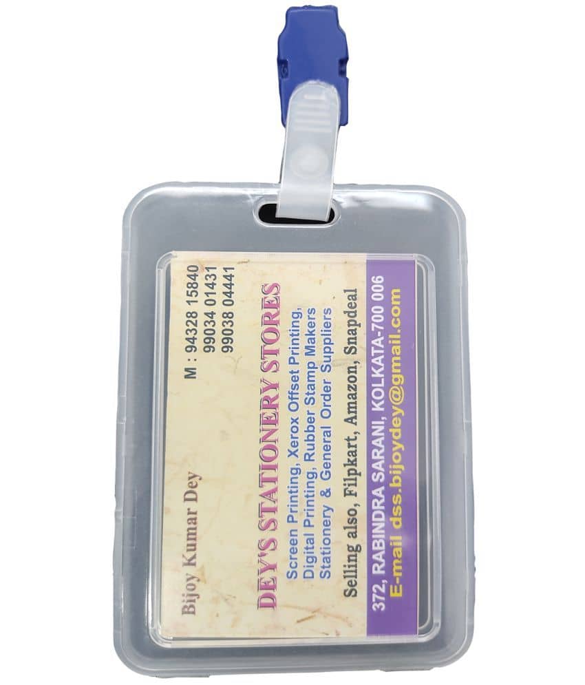 Dey 's stationery store - Plastic Card Holder ( Pack 1 )