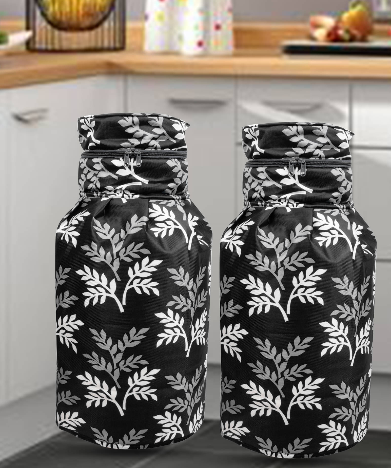 E-Retailer Set of 2 Polyester Black Cylinder Cover E-Retailer Set of 2 Polyester Black Cylinder Cover