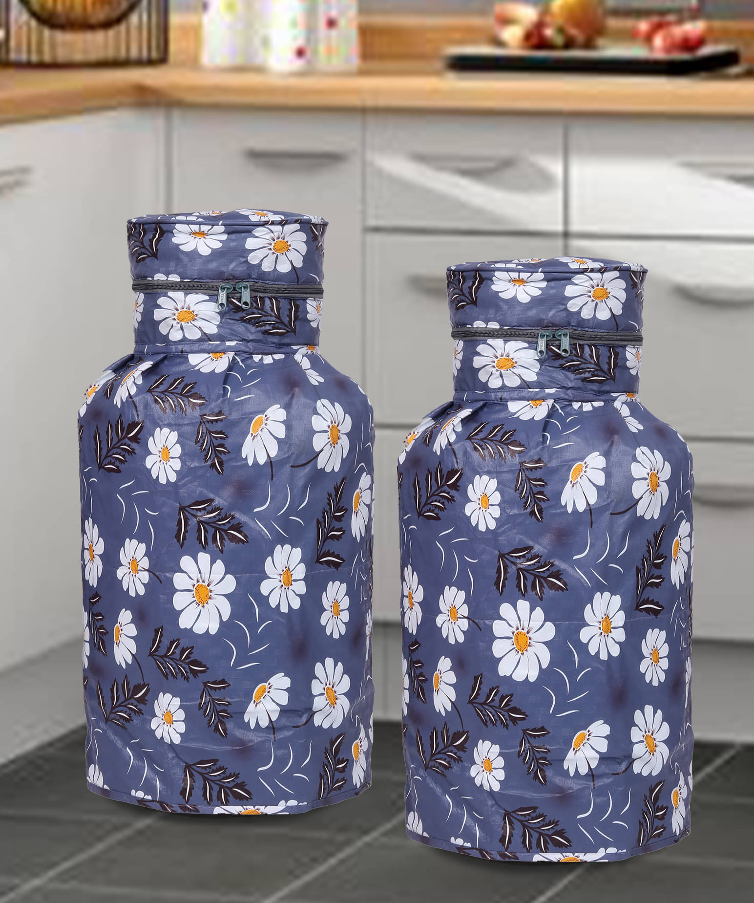     			E-Retailer Set of 2 PVC Gray Cylinder Cover