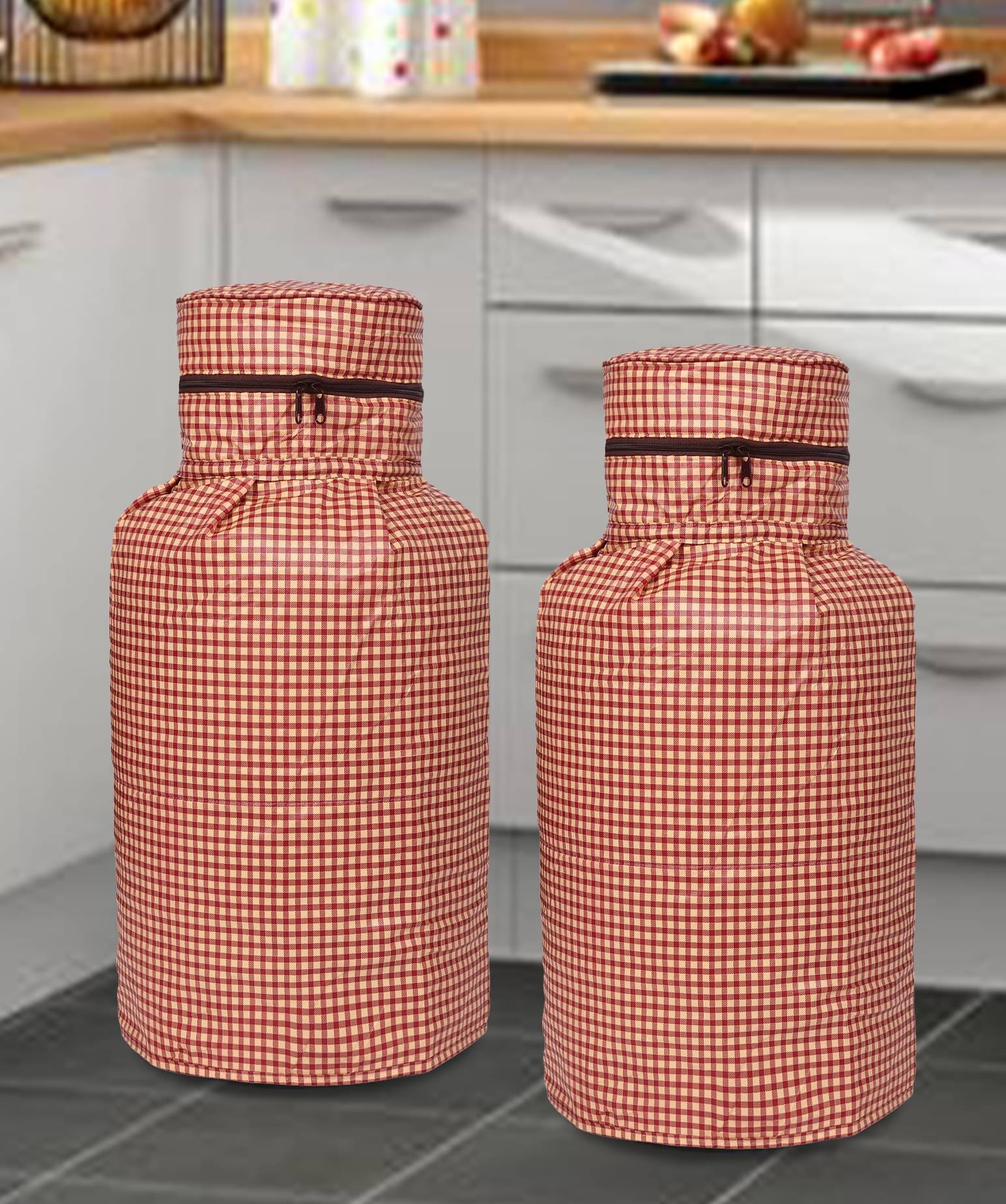     			E-Retailer Set of 2 PVC Brown Cylinder Cover