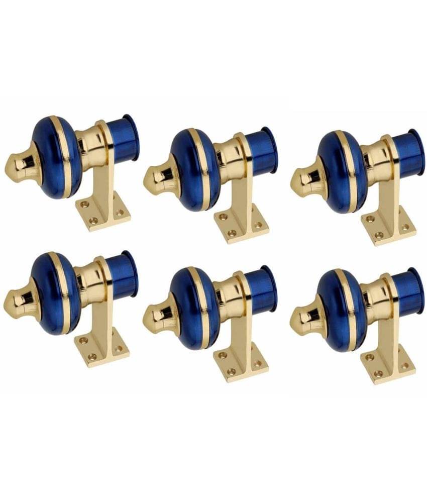     			Home Deco - Blue Wrought Iron Single Rod Curtain Bracket ( Pack of 6 )