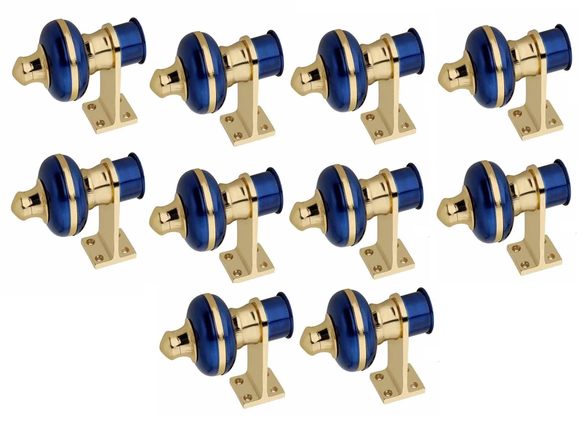 Home Deco - Blue Wrought Iron Single Rod Curtain Bracket ( Pack of 10 )