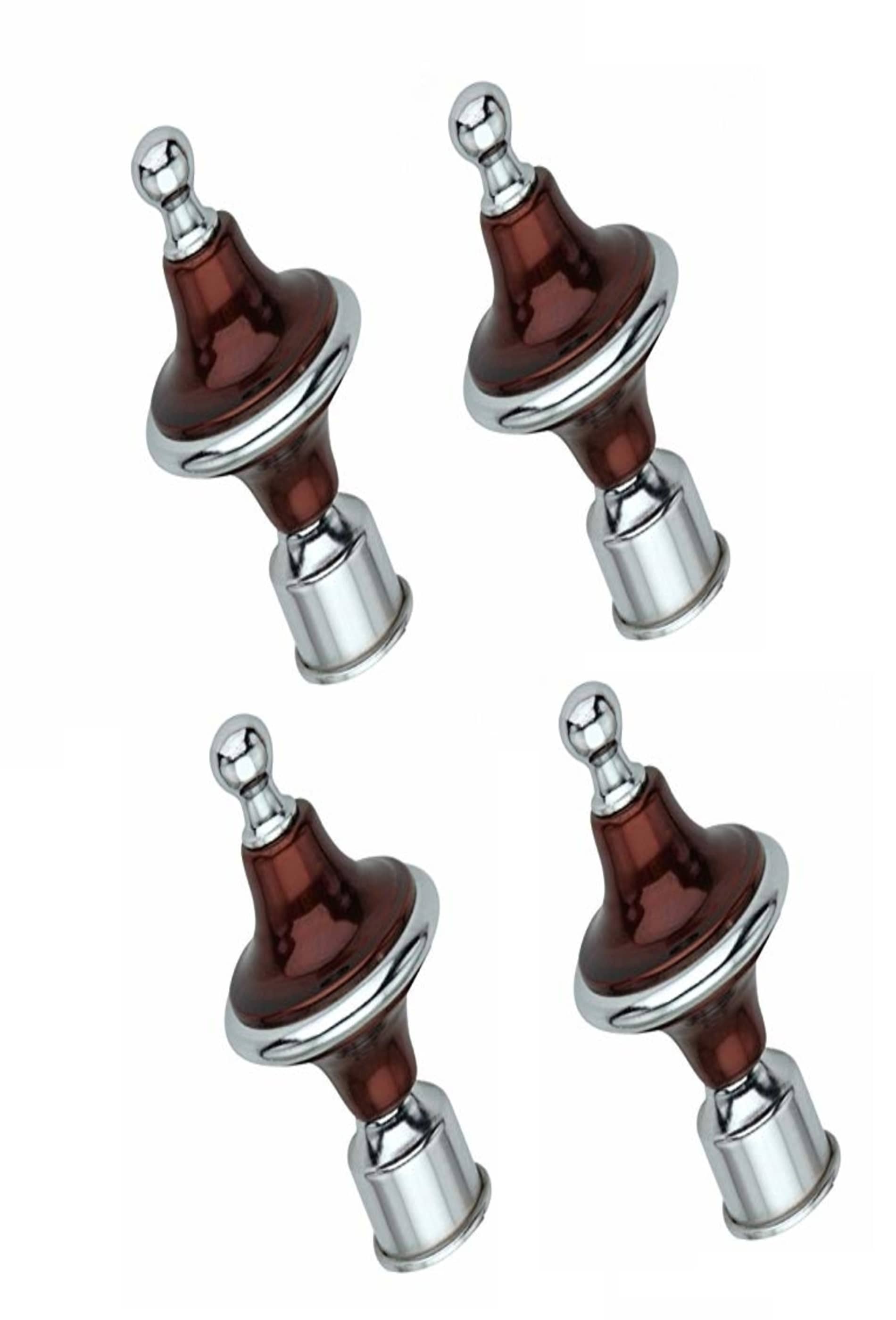 Home Deco - Brown Wrought Iron Single Rod Curtain Bracket ( Pack of 4 )