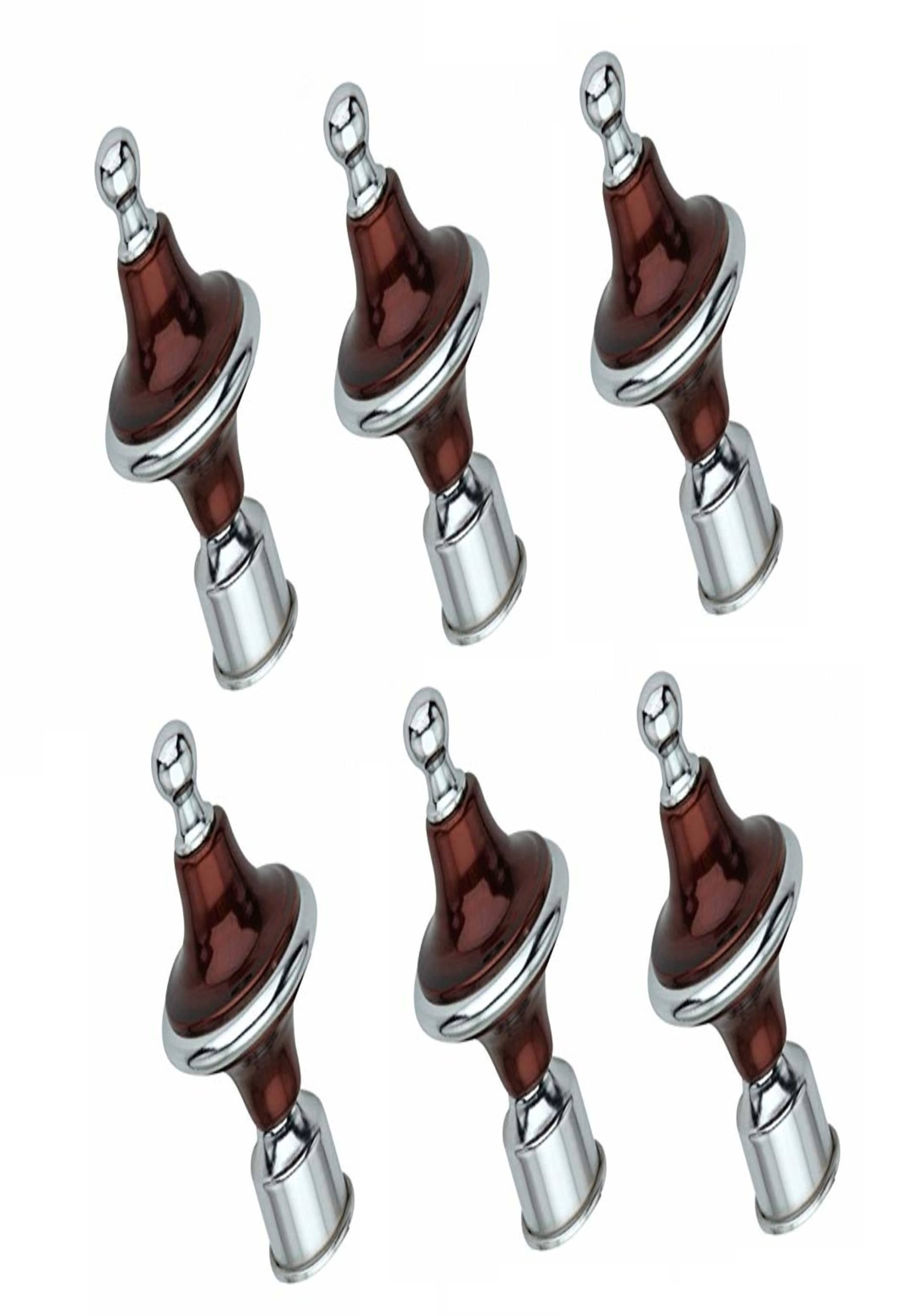 Home Deco - Brown Wrought Iron Single Rod Curtain Bracket ( Pack of 6 )