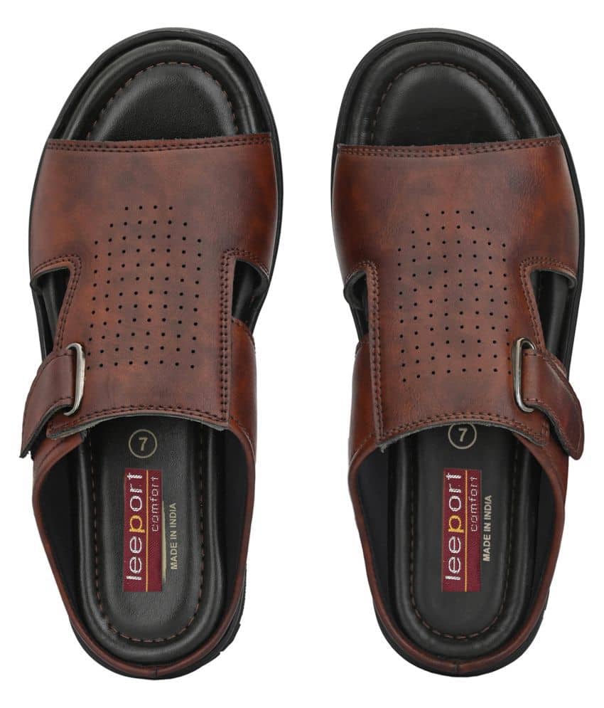 Leeport - Brown Men's Leather Slipper