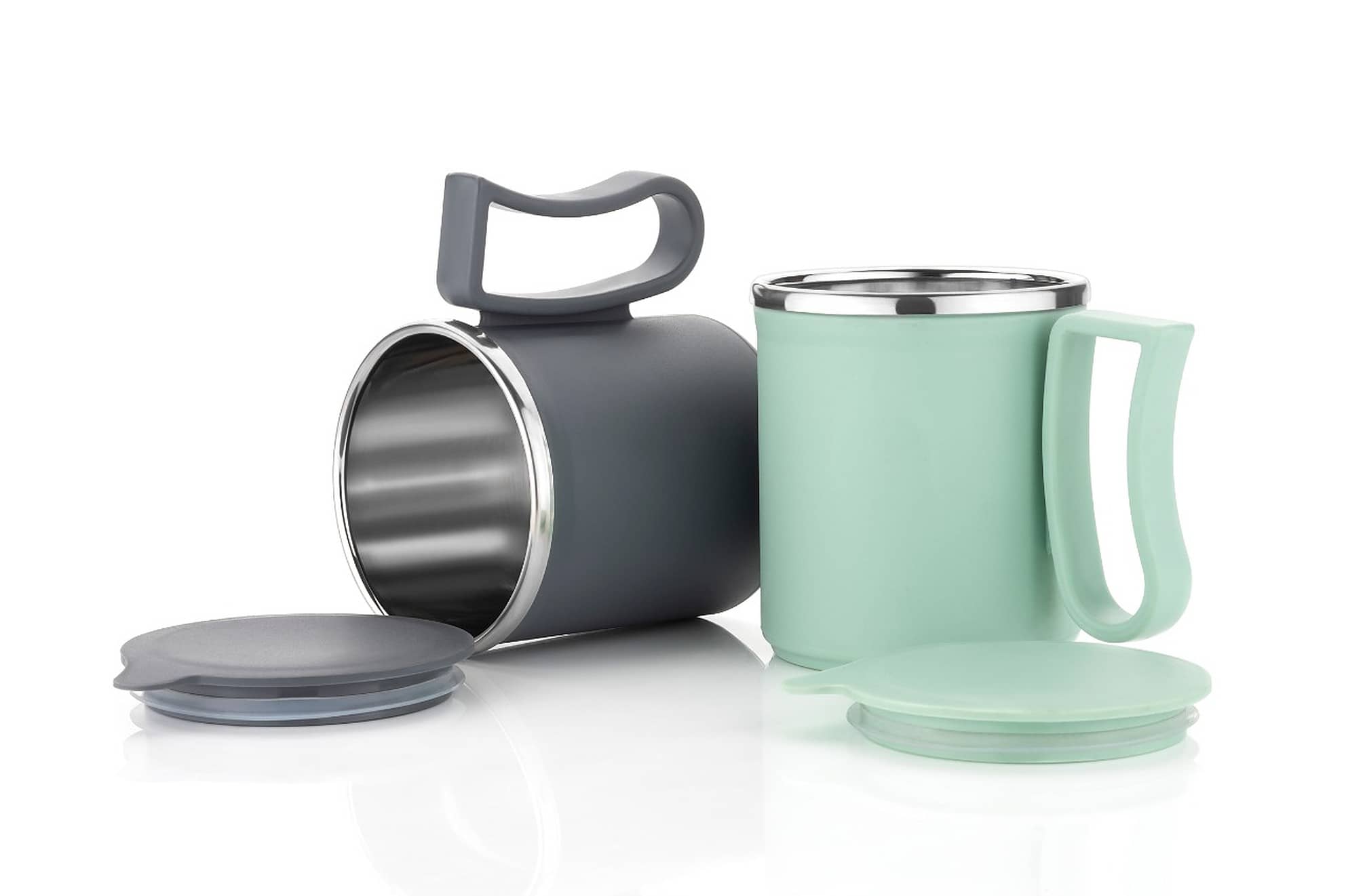 OFFYX - Multicolor Steel Coffee Mug ( Pack of 2 )