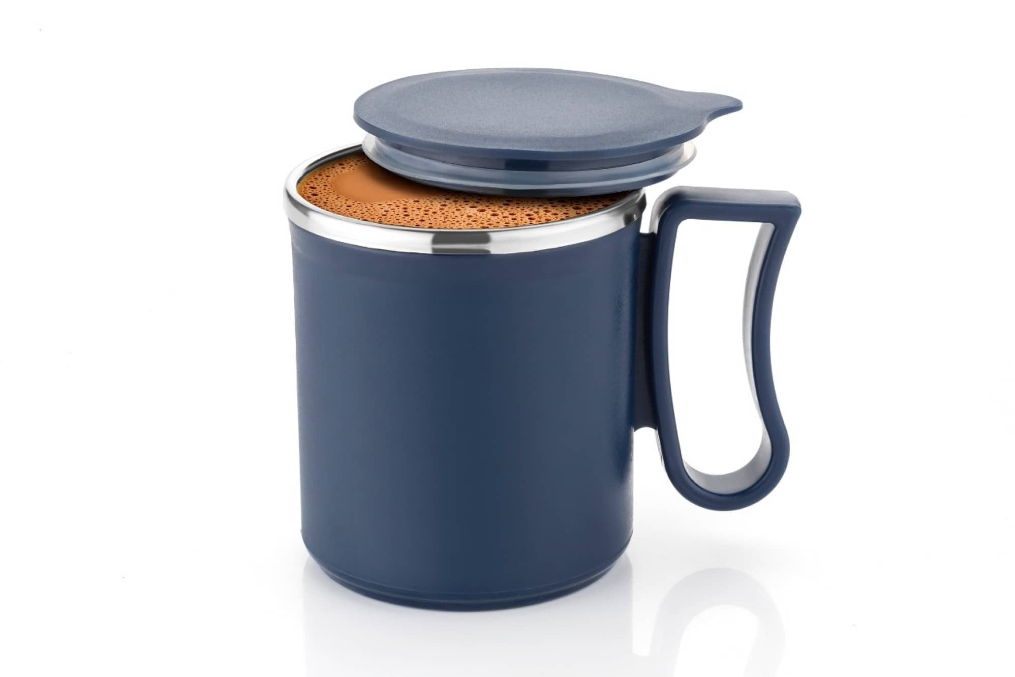 OFFYX - Navy Blue Steel Coffee Mug ( Pack of 1 )