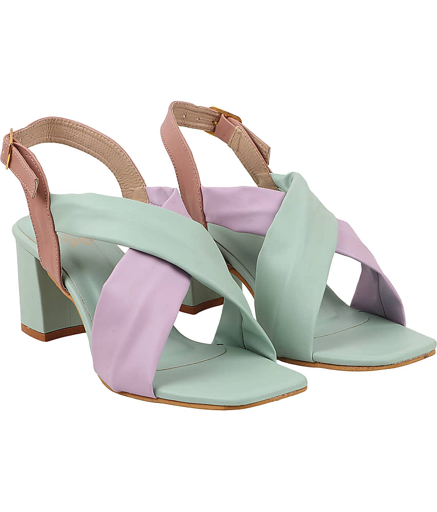Shoetopia - Green Women's Sandal Heels - Heels | Buy online on ZillyBuy