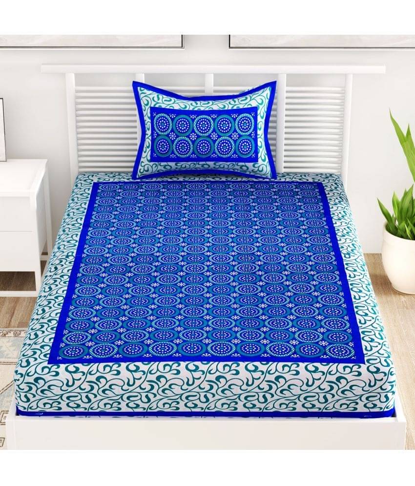     			Uniqchoice Cotton Single Bedsheet ( Blue )