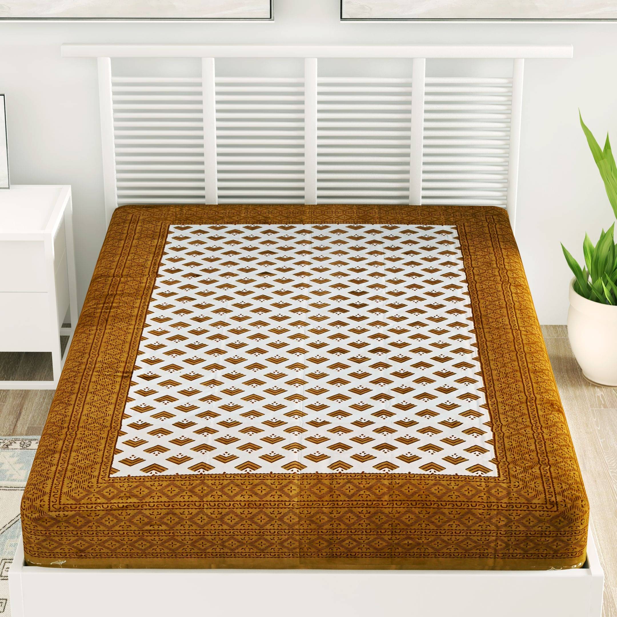     			Uniqchoice Cotton Single Bedsheet ( Brown )