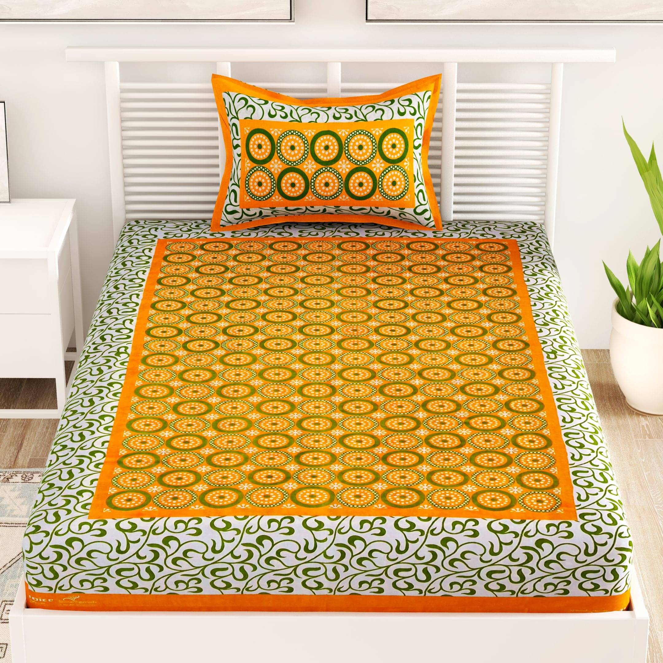 Uniqchoice Cotton Single Bedsheet ( Yellow ) Uniqchoice Cotton Single Bedsheet ( Yellow )