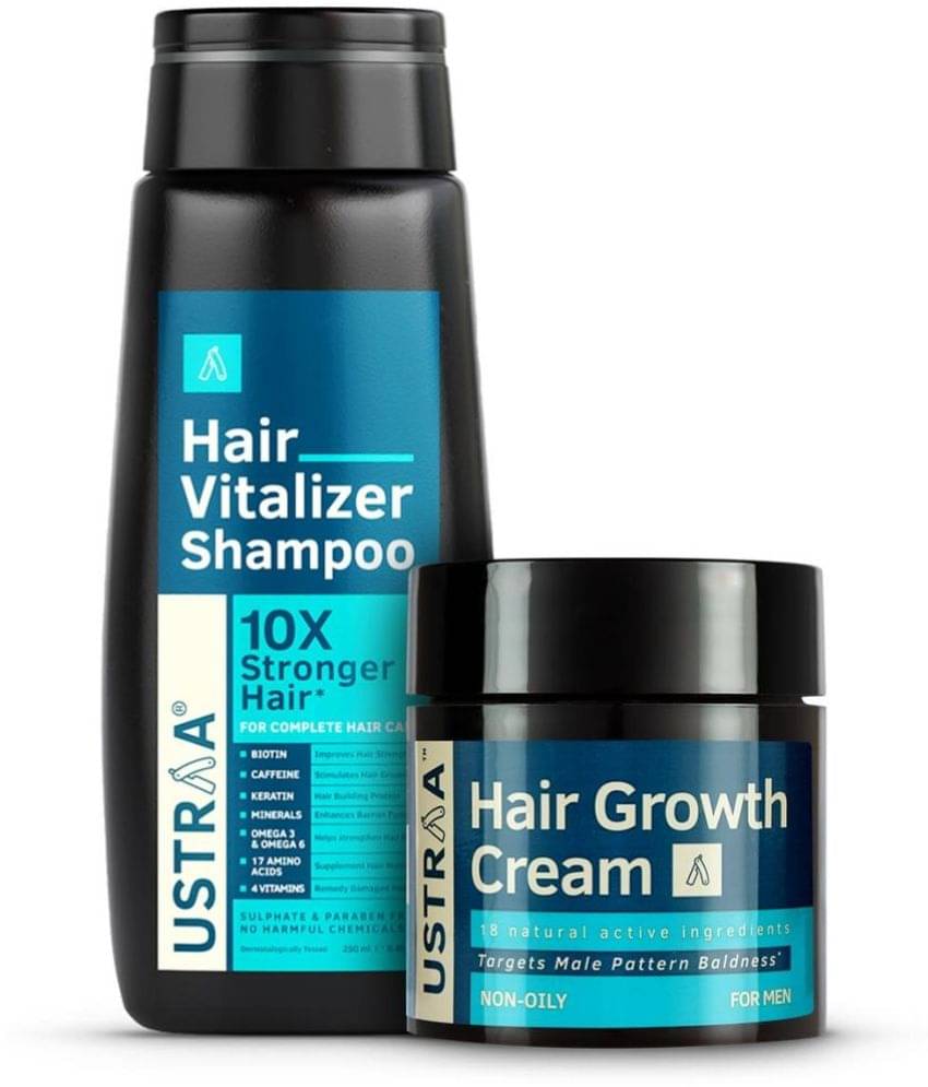 Ustraa Hair Vitalizer Shampoo - 250ml & Hair Growth Cream - 100g Ustraa Hair Vitalizer Shampoo - 250ml & Hair Growth Cream - 100g