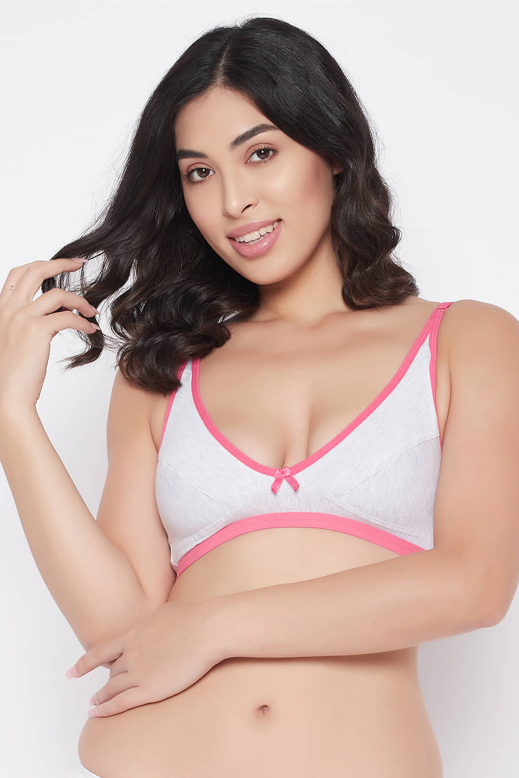 Clovia Cotton Blend Non Padded Women's T-Shirt Bra ( Grey Melange )