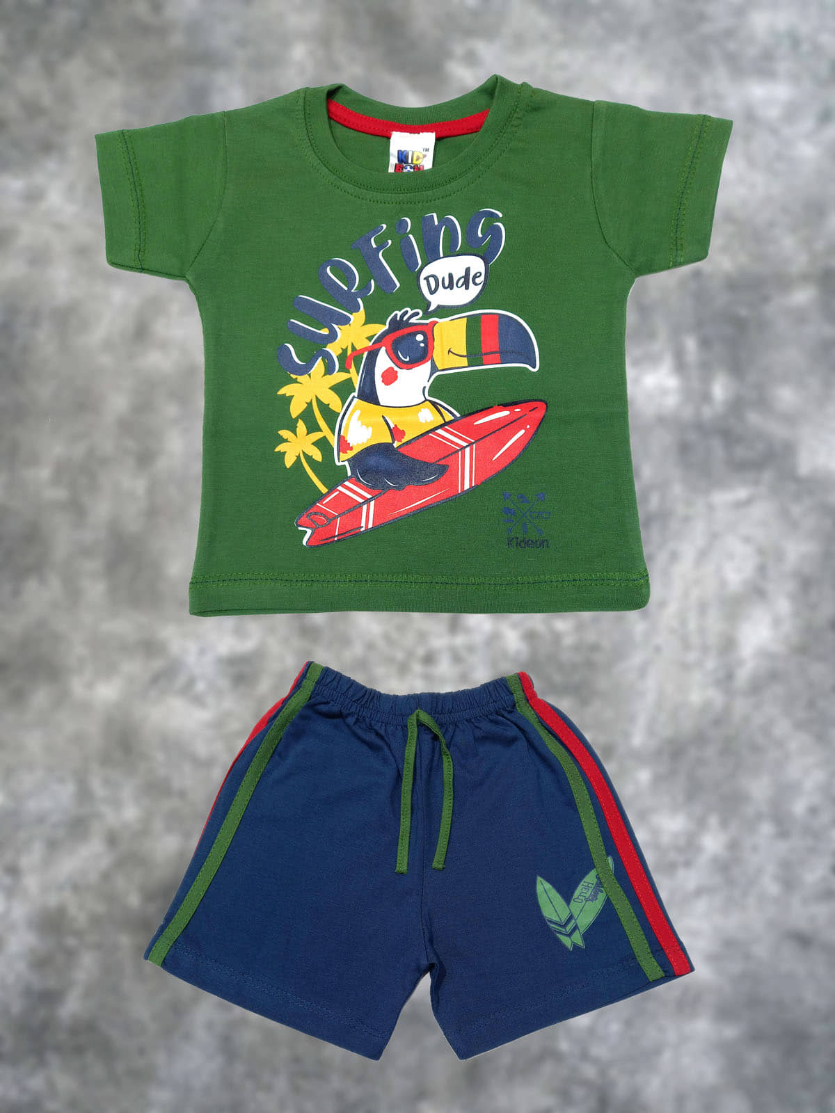 Kideon Pack of 1 Baby Boys Cotton T-Shirt & Shorts ( Green )