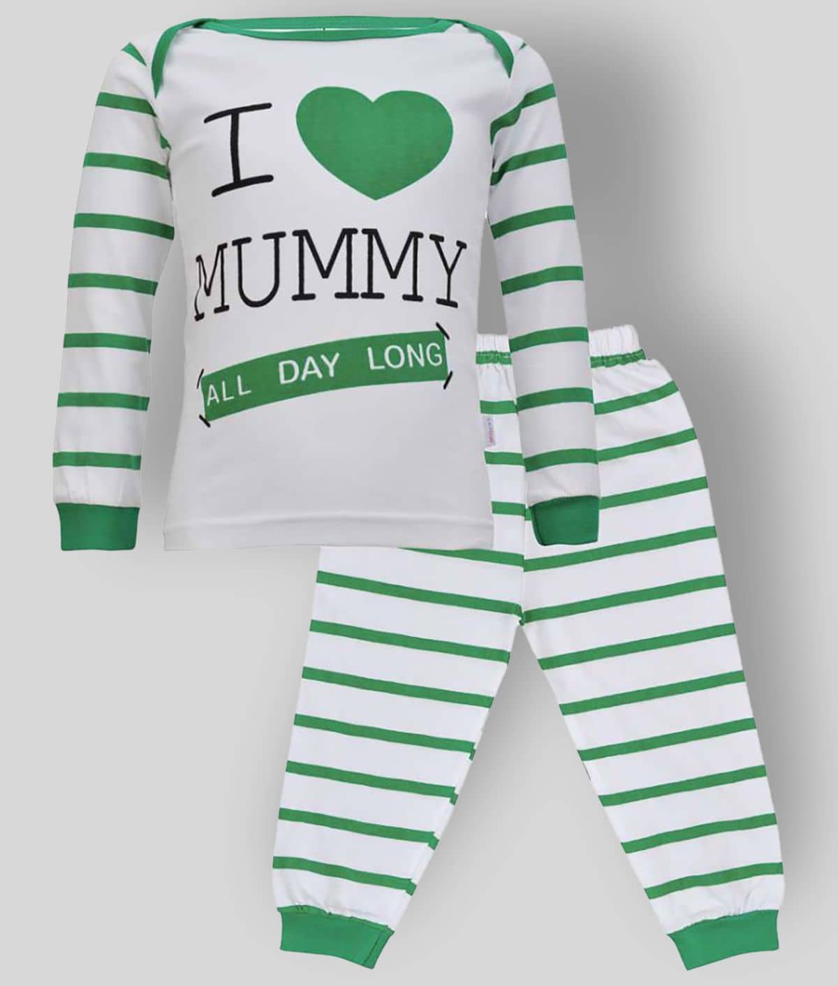 CATCUB Pack of 1 Baby Boys Cotton Tops & Bottoms Sets ( Green )